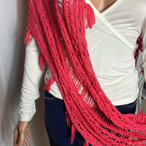 Tahari Macrame Wrap Shawl - Picture 9 of 9